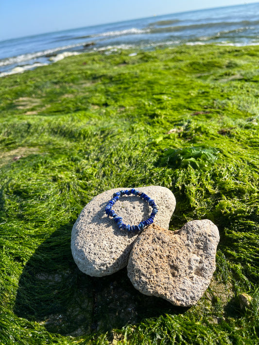 bracelet de pierre baroque lapis lazuli