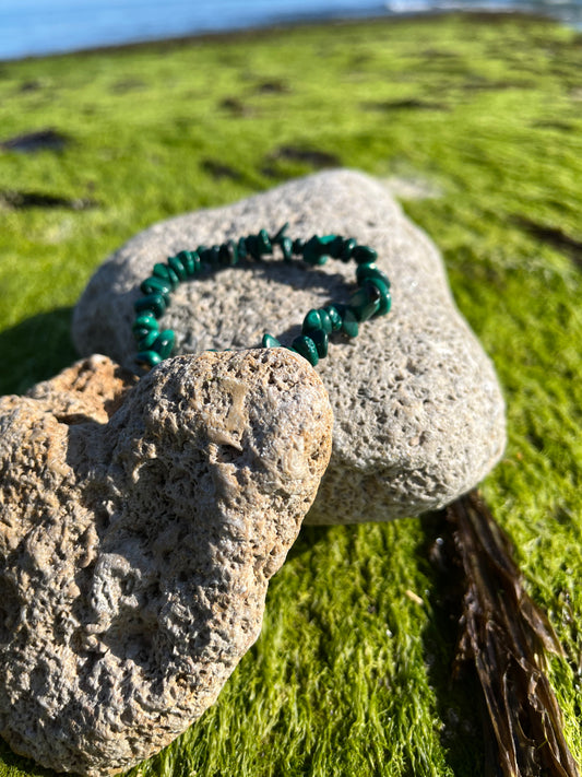 Bracelet de pierre baroque Malachite