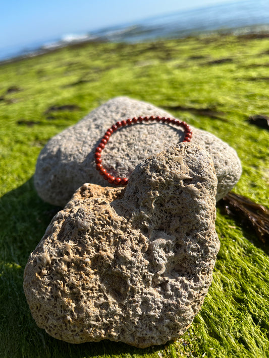 Bracelet Jaspe Rouge 4mm