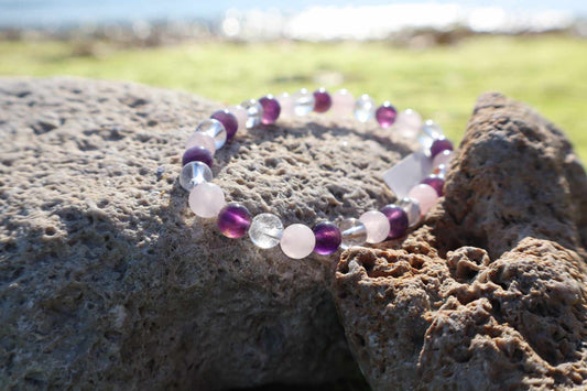 Bracelet d'Améthyste, Crystal, Quartz Rose